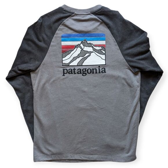 Patagonia Men's Line Logo Lightweight Crew Neck Sweatshirt Grey Medium - Picture 1 of 10